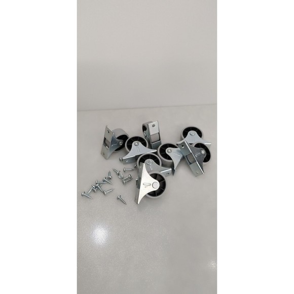 5/8" Small Caster Wheels Rigid Casters Non Rotating Metal Top Plate Furniture - Picture 6 of 9